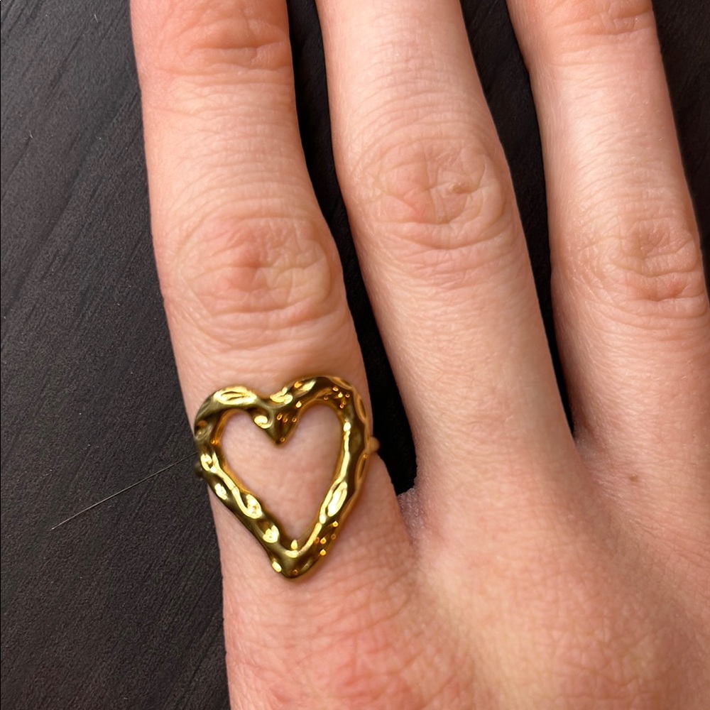 Hammered Heart Ring
